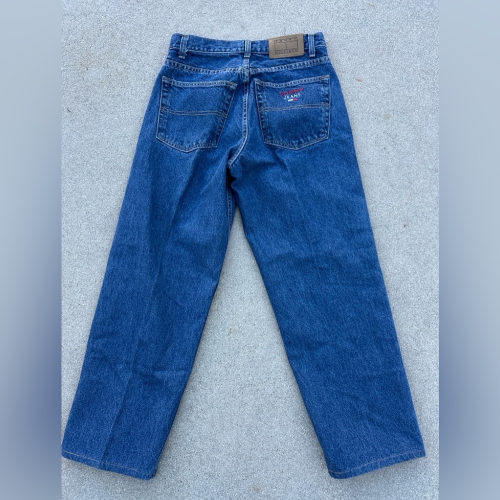 Vintage Tommy Hilfiger Loose Fit Blue Denim Jeans Size 31/30 - Picture 6 of 8
